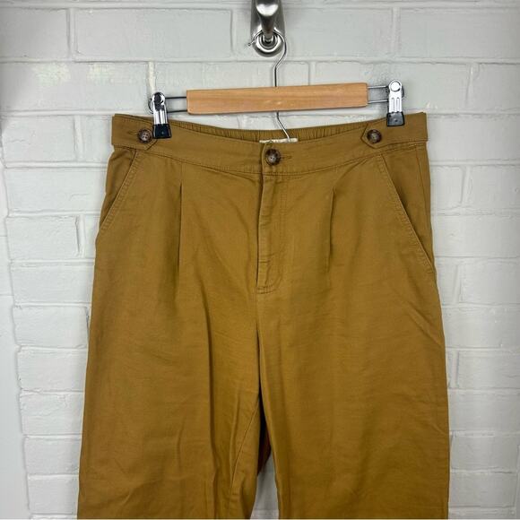 LOFT Khaki High Rise Button Detail Casual Pants Size 4 - Picture 3 of 8